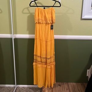 Yellow strapless forever 21 dress